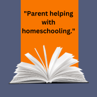"Parent helping with homeschooling."